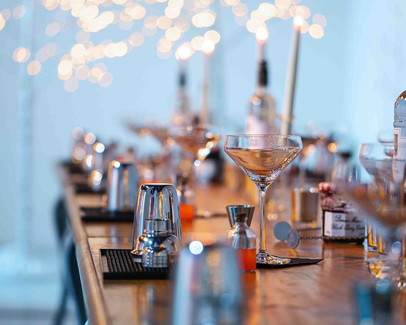 Cocktail Masterclasses_cocktail making session by Shake&Stir_set up example for Christmas Theme